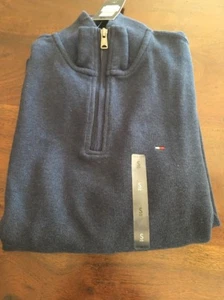 Tommy Hilfiger Herren Langarm Pullover Pulli Gr. S dunkelblau Reißverschluss #3 Neu mit Etikett #3 - Bild 1 von 5