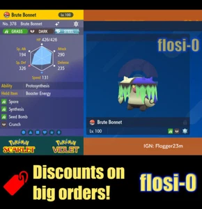 6IV Shiny Brute Bonnet Amoonguss Pokemon Scarlet and Violet - Picture 1 of 1