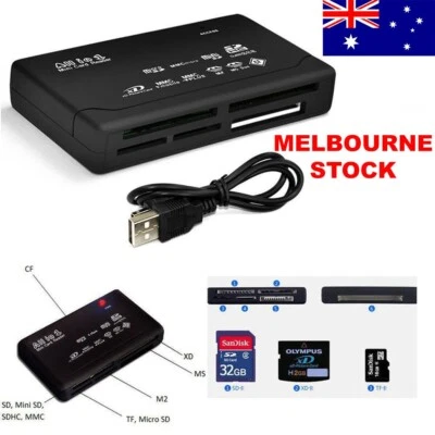 Multi Purpose Memory Card Reader Hub Adapter Support TF CF SD Mini SD MMC MS XD - image 1 of 4