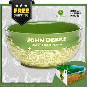 Officially Licensed John Deere Heavy Duty Large Stoneware Popcorn Bowl - Picture 1 of 4