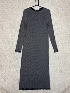 ZARA Trafaluc Maxi Dress Womens Small Black Stripes Soft Comfort Flowy Basic - Picture 1 of 8