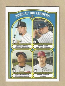 2021 Topps Heritage MIKE TROUT/ABREU/VOIT/RAMIREZ #88 FRENCH TEXT BACK VARIATION - Picture 1 of 2
