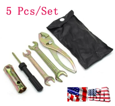 Motorcycle Scooter Tool Kit Spark Plug Socket Wrench Spanner Plier Screwdriver  - Image 1 of 4
