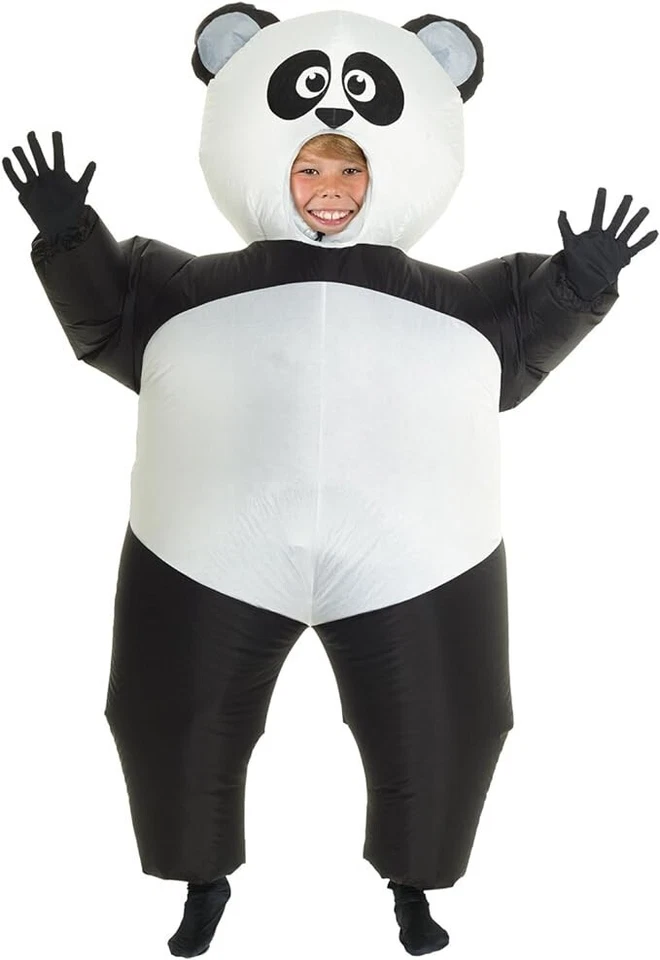 Disfraz de panda inflable gigante para niños niños niñas traje de grasa de oso inflable Halloween Foto 1 de 4