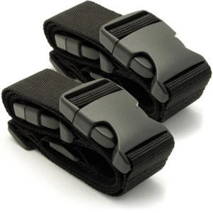 2X Cinghie per Valigia Cintura per Bagagli Borse Corto Cinghia Regolabile Nero - Imagen 1 de 4
