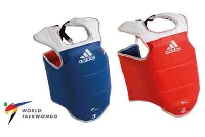 [NEW] Adidas WTF Taekwondo Martial Arts TKD Body Protector Chest Guard; S,M,L,XL - Image 1 of 4