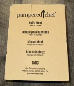 Pampered Chef 20 Slot Knife Block Made Out Of Acacia Wood 10" x 5 1/2" x 8" - Picture 1 of 4
