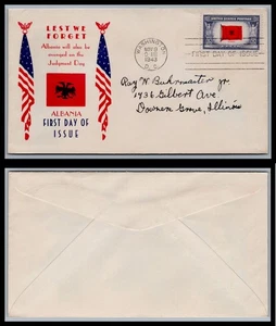 US FDC # 918 5c Overrun Nations Albania Sanders S.Cancel 1943, 0a1932 - Picture 1 of 1