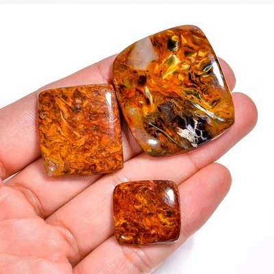 134 Ct. Outstanding Pietersite Radiant 20X19 37X33 mm Cabochon 4 Pcs Gemstone - Image 1 of 2