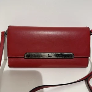 Christian Louboutin lange Geldbörse runder Reißverschluss rot Leder - Bild 1 von 12