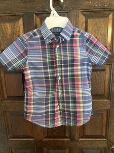 Polo Ralph Lauren Toddlers Size 5 Coll Collared Shirt, Button-Down Plaid - Picture 1 of 12
