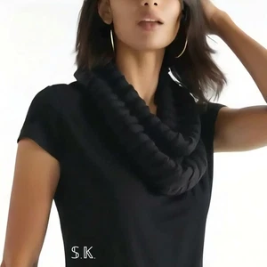 NEW- ESCADA Black Knit Top, Cap Sleeve, Wool/Mohair Cowl Draped Neck size MEDIUM - Picture 1 of 17