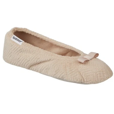 Женские балетные тапочки isotoner Chevron замшевая подошва серо-коричневый шеврон XL 9,5/10,5 - Изображение 1 из 4