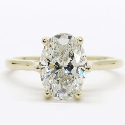 14k Yellow Gold IGICert LabCreated Diamond Oval Brilliant 2.06Ct Engagement Ring - Image 1 of 4