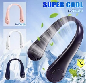 Blue Fan Neck Portable USBCooling Hanging Cooler Little ConditionerRechargeable - Picture 1 of 7