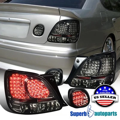 Fits 1998-2005 Lexus GS300/GS400/GS430 LED Tail+Trunk Lights Smoke - Image 1 of 4