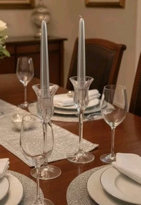 Mikasa 8" Pair Of Vintage Crystal Candlestick Holders Decor Germany - Picture 1 of 17