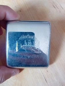 Vintage Trade Mark Harveys Silver Plated Case with Tiny Aluminium Dominoes - Picture 1 of 11