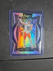 2024 Panini Select Bo Nix RC DIE-CUT SILVER HOLO PRIZM Concourse #30 Broncos - Picture 1 of 2
