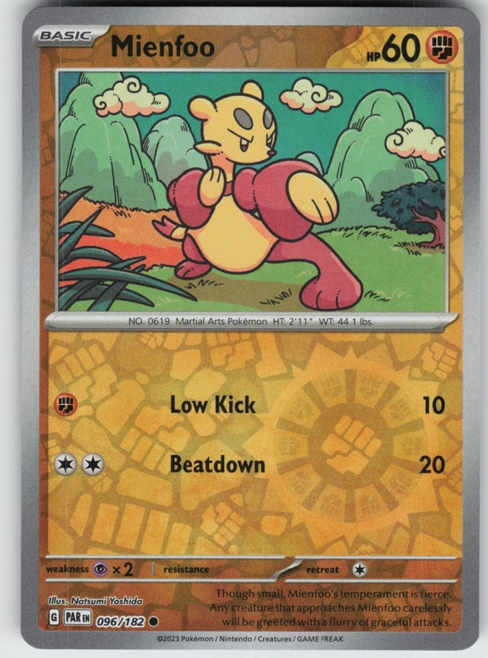 Reverse Holo Mienfoo 096/182 Common SV04: Paradox Rift NM - Image 1 of 1