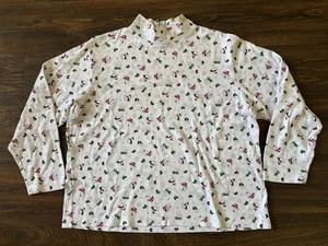 Damen Vintage Croft & Barrow weiß festlich Urlaub Weihnachten Rollkragen 2XL - Bild 1 von 7
