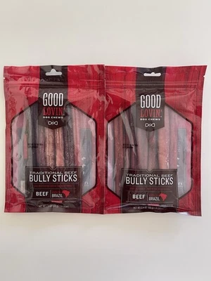 Good Lovin' Traditional Beef Bully Sticks Dog Chew 2 PACK EXP 10/2026