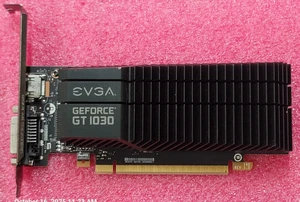 EVGA Nvidia GeForce GT 1030 2GB DDR5 Gaming Card GPU HDMI DP DVI PCI-E #AX67 - Picture 1 of 9