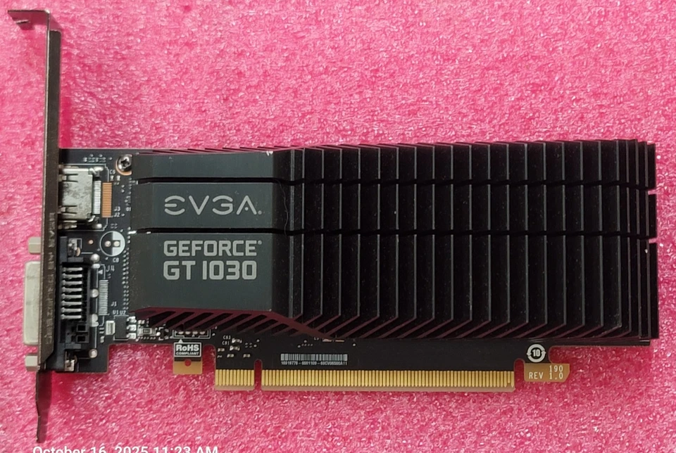 EVGA Nvidia GeForce GT 1030 2GB DDR5 Gaming Card GPU HDMI DP DVI PCI-E #AX67 - Image 1 of 4