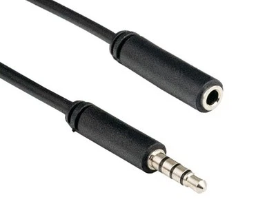 6ft 3.5mm TRRS Male to Female Audio & Microphone TRRS Extension Cable, Black - Image 1 of 3
