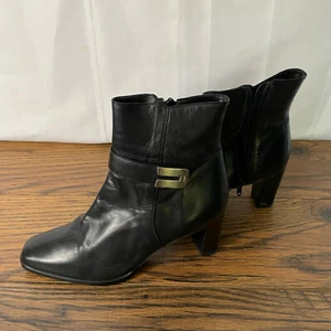 Botines Brasileños de Cuero para Mujer 8M Negro Tacón Cremallera Elegante Otoño Moda - Imagen 1 de 5