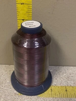 EMBROIDERY THREAD - HUGE 5000M (5500 YARD) CONES - MAROON 67114, 07M-6103 - Image 1 of 2