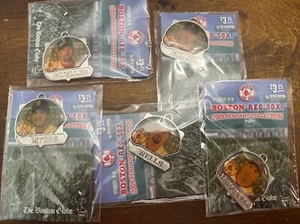 Lot Of 5 2005 Pendant Collection Boston Red Sox Silvertone Keychain Boston GLOBE - Picture 1 of 2