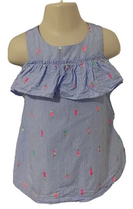 Kate Spade Toddler Girls Sundress blue Stripe Ice cream cone Size 18 months - Picture 1 of 10