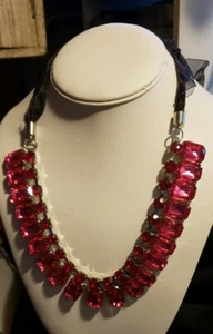 Fashion Women Jewelry Bib Chain Choker Chunky Crystal Statement Pendant Necklace - Picture 1 of 4