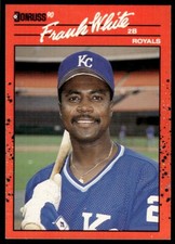 1990 Donruss Baseball Card Frank White Kansas City Royals #262