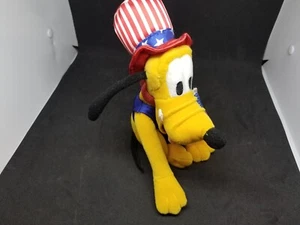 Disney Store Pluto Patriotic Beanie American USA Flag Plush Uncle Sam Hat - Picture 1 of 7