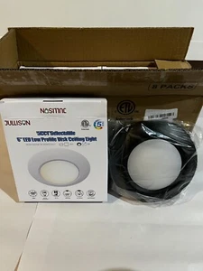 Jullison 8 Pack 6 Inch LED Low Profile Recessed & Surface Light | Black - Picture 1 of 8