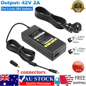 Battery Charger 42V 2A for 36V Li-ion E-Bike Pedelec Gotrax Scooter 2 Round Plug - Picture 1 of 13