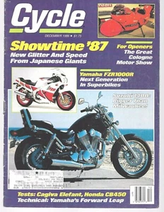 Cycle Magazine December 1986- Honda CB450, Yamaha FZR1000R, Suzuki 1400 - Imagen 1 de 2
