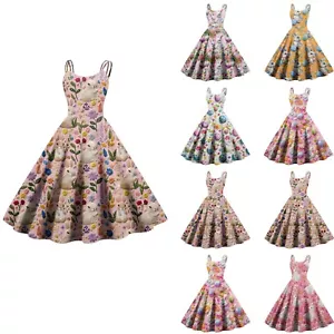 Women's Printed Sundresses Fashion Casual Loose Summer Easter Dresses Dress - Picture 1 of 30
