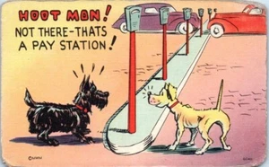 BD Dogs at Parking Meters - Carte postale - Photo 1/2