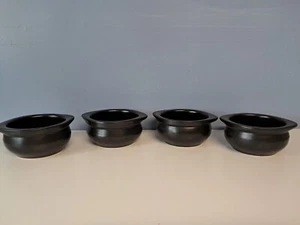 Lot Of 4 Crock Pot Ceramic French Souo Bowls Black Oven Safe, Dishwasher Safe - Picture 1 of 5