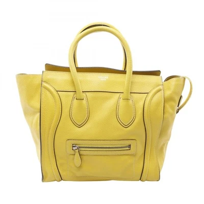 CELINE Luggage mini shopper Tote Handbag 165213 leather Yellow Used Women - Image 1 of 4