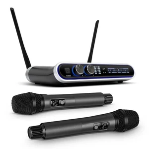 Hridz Wireless UHF Microphone Kit Dual Handheld Mics with 100m Range Receiver fo - Picture 1 of 12