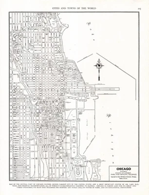 1942 Antique CHICAGO Illinois Street Map Original City Map of Chicago  2662 - Image 1 of 3