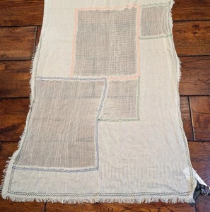 EILEEN FISHER Women's Organic Cotton Patchwork Scarf S9XFO-A0835M - 80x28" - NWT - Picture 1 of 24