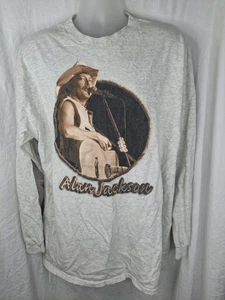 1998 Alan Jackson Vintage Grey Long Sleeve T-shirt Size XL - Picture 1 of 7