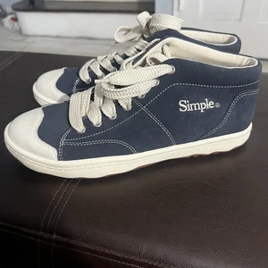 SIMPLE Mid Retro 91 Navy Blue Suede Sneakers - Unisex M8/W10 - NWOB RETRO SKATER - Picture 1 of 7