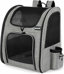 Pecute Cat Carrier Hunderucksack, tragbarer atmungsaktiver Rucksack mit Frontöffnung - Bild 1 von 9