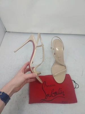 CHRISTIAN LOUBOUTIN EU 42 US 12 NUEVO Sandalia Rosalie Strass Nude Tacón con Tirantes Foto 1 de 4